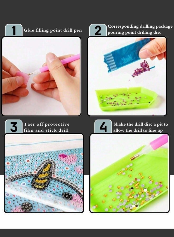 Aurevip Diamond Painting Game, DIY Beaded Picture Puzzle Game, 5D Diamond Painting Kits for Kids 17*17cm - Image 4